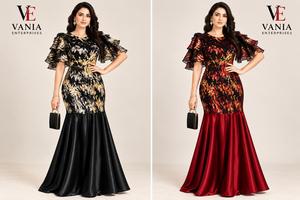 Robe africaine pour femmes, robes à paillettes tendance, vêtements de soirée sexy, vêtements européens et américains, robe de mariée - Product Image 2