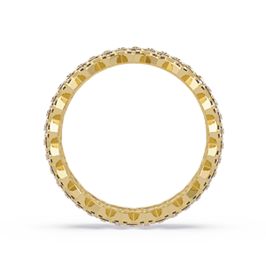 Anillo Eternity Cosmo de varias capas con diamantes cultivados en laboratorio de corte redondo, oro puro de 14K, anillo de boda, anillo de compromiso para mujer, venta al por mayor. - Product Image 4