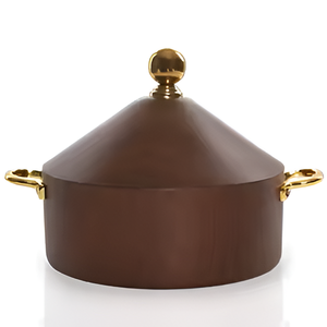 หม้อตุ๋นพร้อมฝาโดมภาชนะใส่อาหารโทนสีคู่พร้อมฝาปิดสุดหรูภาชนะเสิร์ฟอาหารที่ทันสมัยสำหรับรับประทานอาหารและงานแต่งงาน - Product Image 4