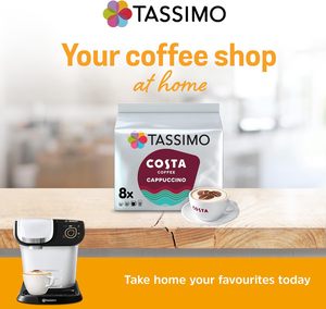 Cápsulas de Café Tassimo Cost'a Cappuccino x 8 (Paquete de 5, Total 40 Bebidas) - Product Image 3