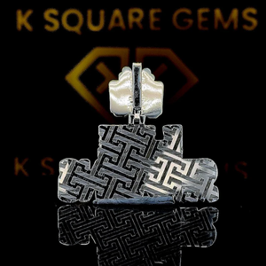 Colgante de hip hop con letra personalizada, nombre personalizado, colgante de número de hip hop para hombre, colgante de moissanita, joyería de hip hop Ice Out, plata 925 - Product Image 3