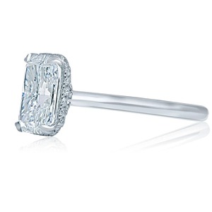 Anillo de Bodas de diamante cultivado en laboratorio de corte radiante de Color D excelente corte VVS hermoso anillo de Plata de Ley 925 regalo de boda para ella - Product Image 3