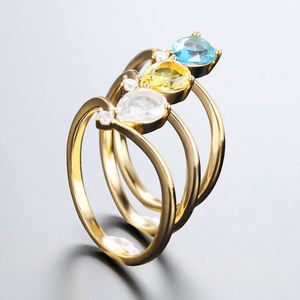 925 Silver Pear Clear Quartz Birthstone <b>Ring</b> - Statement Women <b>Ring</b> Jewelry - Women Handmade Gemstone <b>Rings</b> - Product Image 3