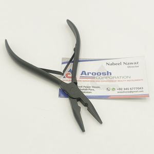 Alicates de montaje de extensión de pelo de microanillo de acero inoxidable negro al por mayor herramientas de cabello humano sostenible - Product Image 5