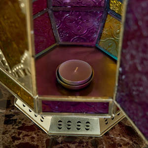 Faroles Decorativos Colgantes y de Mesa de Cristal Colorido Marroquí con Detalles en Dorado, Último Modelo 2026, Gran Venta, Sin Plomo, Duraderos - Product Image 3