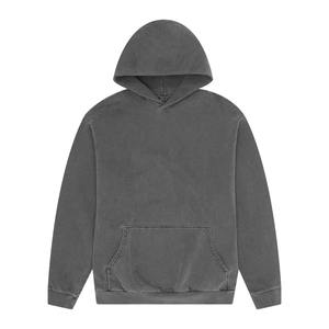 Sweat à capuche gris anthracite vintage délavé numérique personnalisé pour l'hiver - Sweat à capuche uni classique pour hommes et femmes, streetwear urbain, OEM ODM - Product Image 1