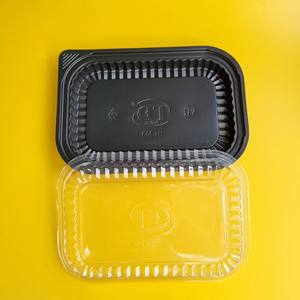 Low MOQ Most Popular <b>Products</b> for 2025 Factory 2 Compartments Disposable <b>Plastic</b> Food Container with Lid Black Color Takeaway - Product Image 4