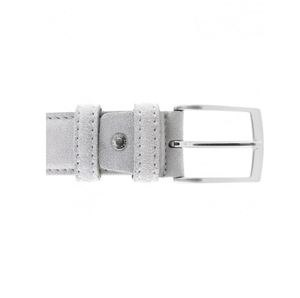 Cintura da uomo in pelle scamosciata di colore bianco freddo in vera pelle italiana di alta qualità con fibbie ad ardiglione 3.5cm/1.37in per il commercio all'ingrosso 6 pezzi in una scatola - Product Image 4