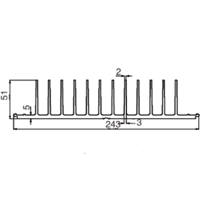 AL <strong>6063</strong> <strong>T5</strong> Aluminum LED <strong>Heatsink</strong> Profile 243(W)*51(H)mm Excellent Heat Dissipation <strong>Heatsink</strong> - Product Image 2