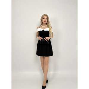 Vestido Corto Estilo A con Tirantes y Cintura Natural, Modelo 4006, en Satén, Cómodo - Product Image 4