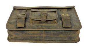 Indien fait à la main en cuir véritable mallette pour ordinateur portable grande capacité Vintage décontracté bandoulière sac de messager fermeture éclair pour bureau voyage - Product Image 3