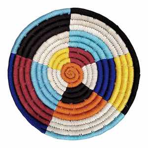 Sabai Handwoven Multicolour Bohemian Bamboo <b>Wall</b> <b>Baskets</b> Multicolour Grass and Rattan <b>Wall</b> Art Dcor - Product Image 3