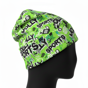 Women <b>Beanie</b> Cap Soft Fabric Neon <b>Green</b> Printed Design Custom Logo Printing for Sports Winter Outdoor Wear Jacquard <b>Beanies</b> Cap - Product Image 3