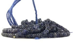 Iolite naturel lisse Rondelle perles Iolite plaine perles pierres précieuses naturelles fabrication de bijoux collier 13.50 pouces brin - Product Image 3