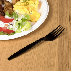 Extra Heavy Duty Clear PLA/PS Recyclable Food Safe <b>Disposable</b> Forks and <b>Spoons</b> Heat Resistant Silverware Set for Party Use - Product Image 1