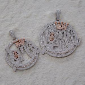 Pendentif personnalisé avec initiale en moissanite taille brillant, argent sterling plaqué or, certifié IGI, cadeau pour femme de bureau/carrière - Product Image 2