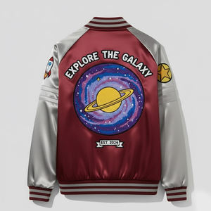 Vestes de baseball en chenille brodée de qualité supérieure pour hommes Nouveau design Veste universitaire en satin pour hommes en couleur personnalisée - Product Image 2