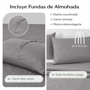 Copriletto Manemi in Cotone con Ricamo Paisley, Lavabile, per Uso Domestico, Varie Misure - Product Image 5