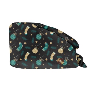 Bonnets de travail en coton unisexes multicolores à la mode, ajustables, doublés de satin tissé, chapeau de médecin infirmier, queue de cheval d'anime - Product Image 4