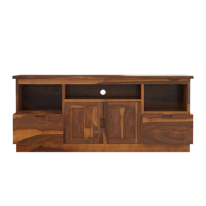 Meuble TV moderne fait main en bois massif avec fonctions de rangement amovibles et réglables pour salon ou appartement - Product Image 2