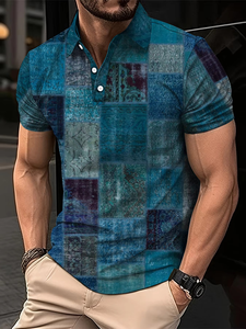 Camisa de Lona para Hombre, Manga Corta, Transpirable, Estilo Gótico, con Estampado 3D, Cuello Solapa, Informal, para Verano - Product Image 2