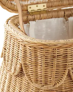 Panier double en rotin artisanal, panier de rangement en rotin spacieux pour l'organisation des objets - Product Image 6