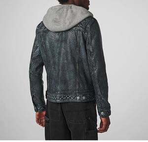 Chaqueta de cuero de alta calidad 100% para hombre de diseño superior con forro de edredón, cuello levantado, manga completa, personalizable para la temporada de invierno - Product Image 2