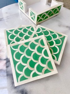 Posavasos con incrustaciones de hueso de forma cuadrada personalizado de alta calidad, la mejor calidad, precio barato de LHD, la mayoría de los últimos tapetes y almohadillas de diseño - Product Image 2