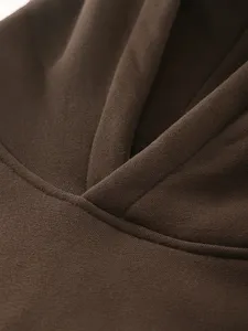 Sweats à capuche personnalisés et surdimensionnés en coton mélangé de base pour hommes Pull Streetwear de qualité supérieure avec impression de qualité supérieure - Product Image 4