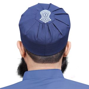 Royal Heritage Unisex Ultra Breathable 100% Cotton Kufi Traditional Islamic Embroidered Striped Fitted Prayer <b>Cap</b> <b>Ethnic</b> <b>Hat</b> - Product Image 5