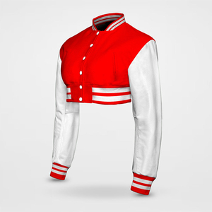 Women's Customizable Cotton Filled Wool Shell Winter <b>Varsity</b> Sports <b>Jackets</b>-Eco-Friendly Breathable Athletic Outerwear - Product Image 2