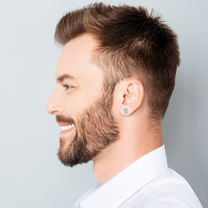 925 argent rond coupe laboratoire cultivé diamant boucle d'oreille pour hommes classique Design minimal pour mariage ou fête - Product Image 2