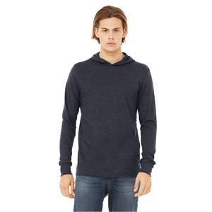 Camiseta con capucha de manga larga de calidad premium para hombre, colores tri-blend con estampado, Sudadera con capucha de talla grande de otoño 250MGSM - Product Image 4