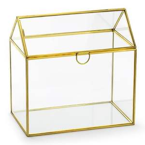 Caja de Joyería de Estilo Industrial de Metal y Vidrio, Marco Negro Mate, Estética Rústica, Almacenamiento Único - Product Image 1