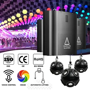 ไฟลูกบอลฟุตบอลโคมไฟระย้าแบบ Kinetic Down DMX RGB LED Lifting BAL