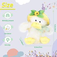 Panier de Pâques dansant chantant jouets jouets de canard ailes battantes secouant le corps, canard musical animal en peluche drôle jouet de Pâques