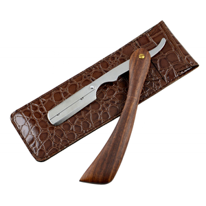 Rasoir classique manuel à lame unique Kounain, rasoir droit à lame droite avec manche en bois pour le corps et la coupe de cheveux, outil de barbier - Product Image 2