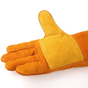 Résistance aux hautes températures Gants de soudage en cuir de 16 pouces de long Cuir de vache à souder industriel - Product Image 3