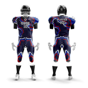 Camisetas de fútbol americano con logotipo personalizado, conjuntos de uniformes de manga corta transpirables para niños con nombre y número, talla grande, precio bajo a la venta - Product Image 4