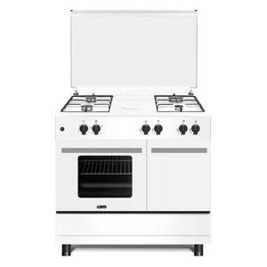 Cuisinière à gaz De Longhi DL964GEWB blanche à 4 zones avec four (90 x 60 x 84,4 cm) - Product Image 1