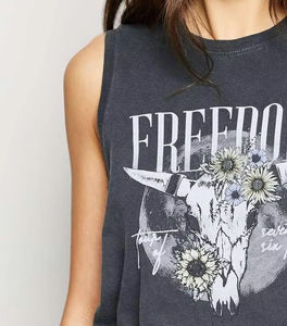 2025 tendencia al por mayor transpirable de talla grande lavado con ácido de diamantes de imitación ropa informal 100% algodón camiseta de gran tamaño para mujer - Product Image 6