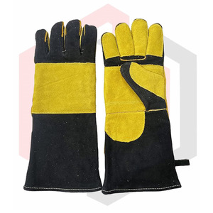 ถุงมือเชื่อมหนัง16นิ้วถุงมือทำงานแบบยาวเพื่อความปลอดภัยทนความร้อนถุงมือสำหรับงานอุตสาหกรรม - Product Image 1