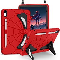 Étui antichoc pour tablette enfant pour iPad A16 11e génération 11 pouces 10e génération 10,9 pouces avec design toile d'araignée et double béquille