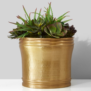 Macetero de Metal Dorado para Exteriores, para Decoración del Hogar - Product Image 1