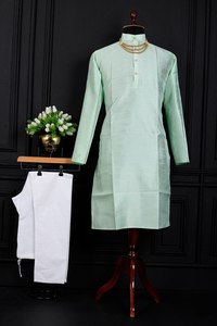 แบบดั้งเดิมสวมใส่เรยอนการเข้ารหัสลำดับ kurta กับชุดนอนไวน์ - Product Image 6