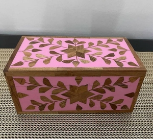 Quemador de incienso de madera con patrones únicos Incrustaciones de hueso Bakhoor para decoración de mesa de regalo de Ramadán - Product Image 2