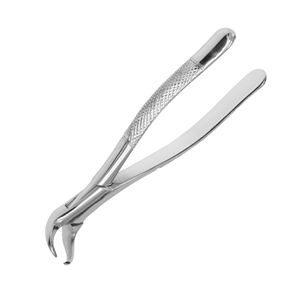 Fórceps de extracción Dental Manual de acero inoxidable de calidad superior Fuente de alimentación de color plateado Patrón inglés Molares inferiores Metal - Product Image 2