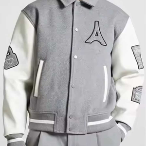 Chaquetas de Béisbol Varsity Personalizadas de la Mejor Calidad al por Mayor, Chaqueta Bomber Cortavientos con Letras Divididas para Adultos y Jóvenes - Product Image 5