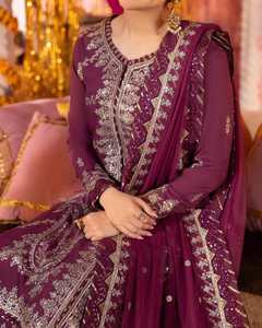 2024 recién llegados de calidad superior Casual pakistaní indio mujeres Salwar Kameez vestidos de césped ODM 1945 hecho de algodón de seda viscosa - Product Image 2