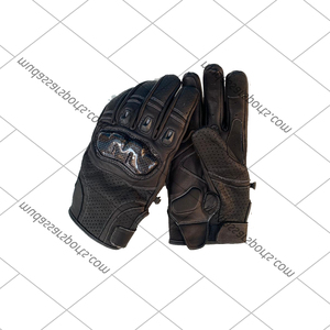 Gants de moto d'hiver en cuir premium, imperméables, compatibles écran tactile, avec protection des doigts et des phalanges, légers et extensibles, à boucle. - Product Image 4